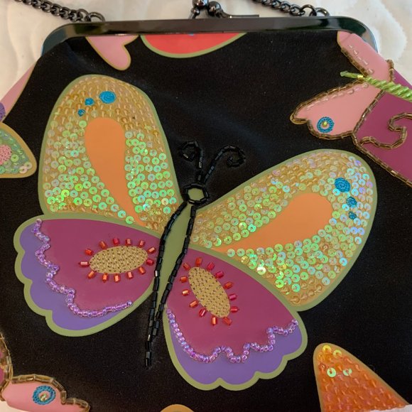 A stunning Marco Arvane black (silk?) and sequin butterfly embellished p… - Picture 4 of 7